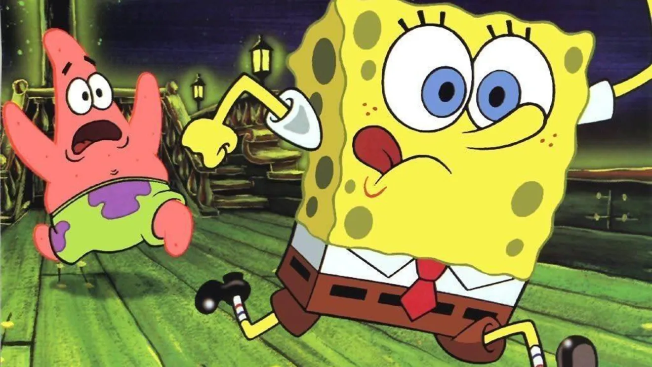 Imagem mostra corrida entre o Bob Esponja e personagens do desenho