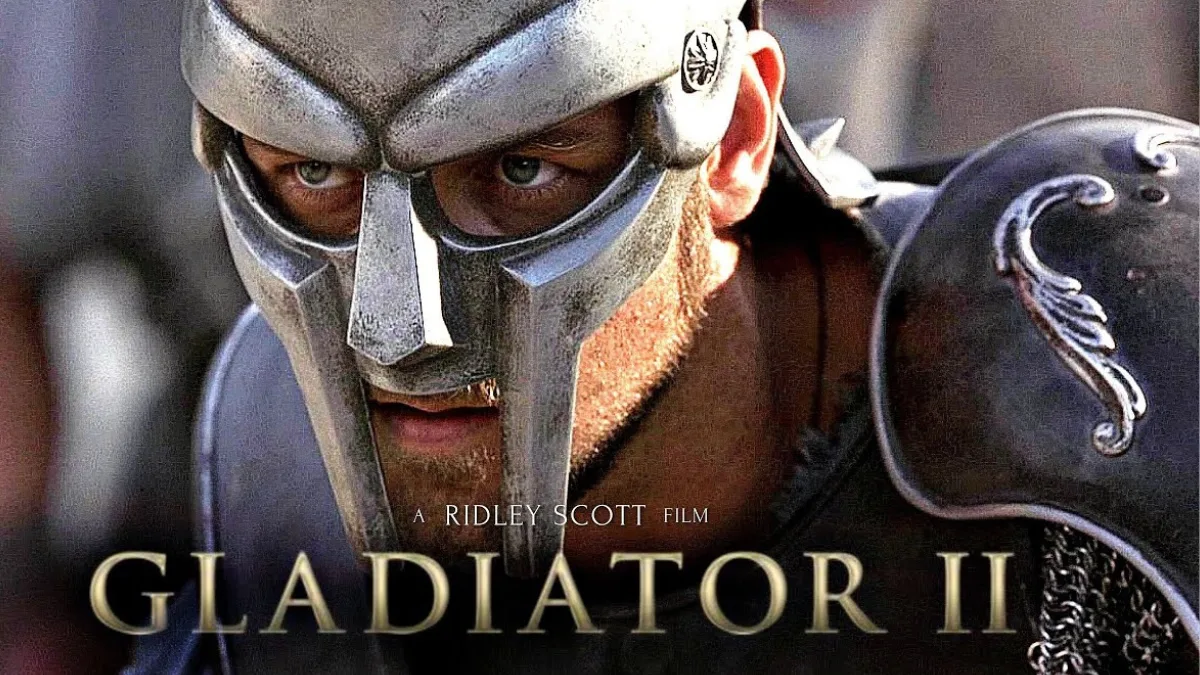 Imagem mostra pôster de divulgação do filme Gladiador 2