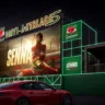 Imagem do cinema a céu aberto que a Guaraná Antárctica montará em homenagem a Ayrton Senna