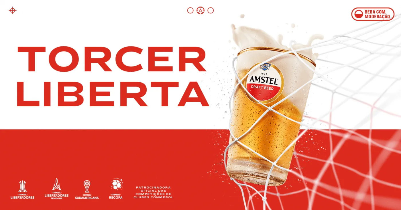 Banner da campanha "Torcer Liberta", da Amstel