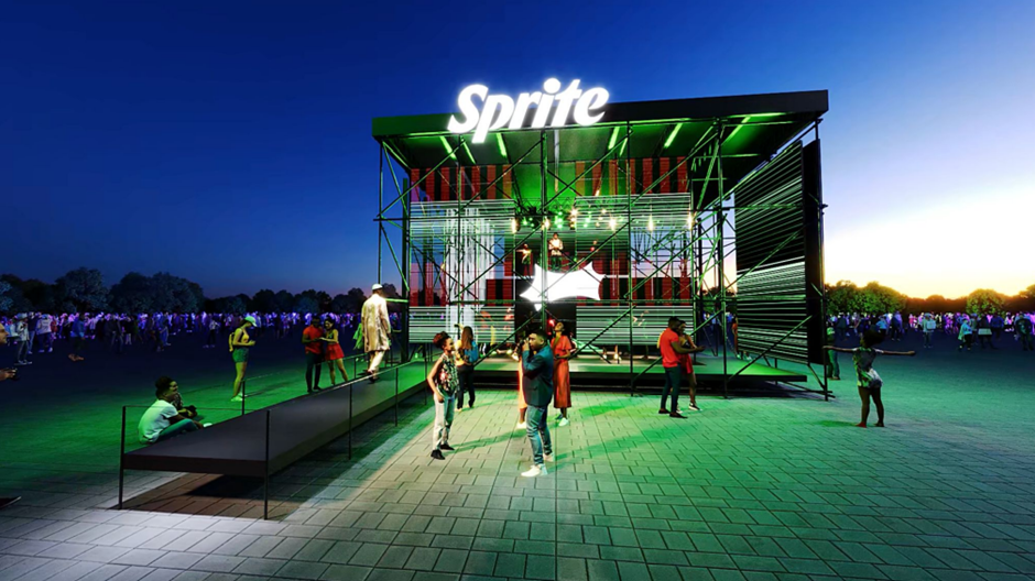 Imagem mostra estrutura da Sprite dentro do AfroPunk 2024