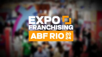 Imagem mostra a logomarca da Expo Franchising ABF Rop 2024