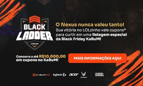 Banner mostra competição do KaBuM!GG para a Black Friday