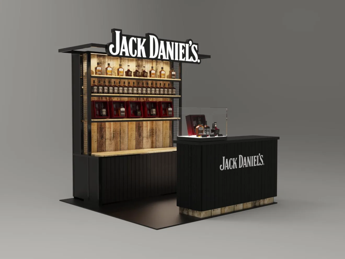 Imagem mostra loja pop up da Jack Daniel's