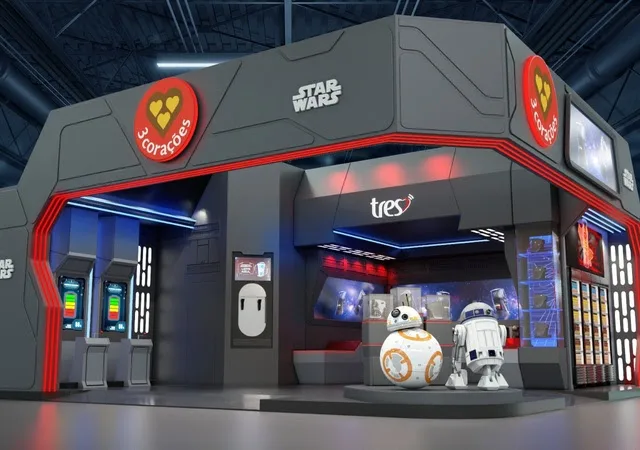 Estande da 3 corações e de Star Wars na CCXP 24