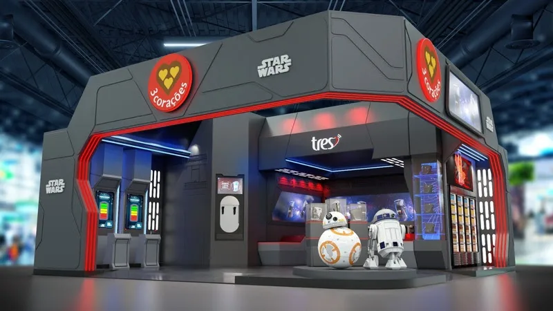 Estande da 3 corações e de Star Wars na CCXP 24