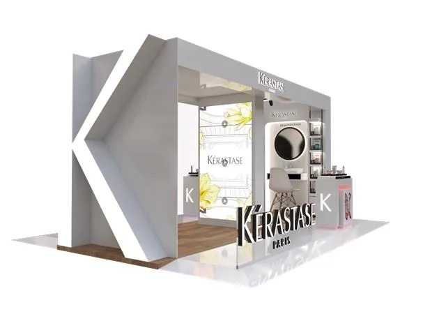 Imagem conceitual da loja pop up da Kérastase, no Shopping Eldorado
