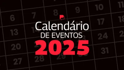 Capa do calendário de eventos de 2025