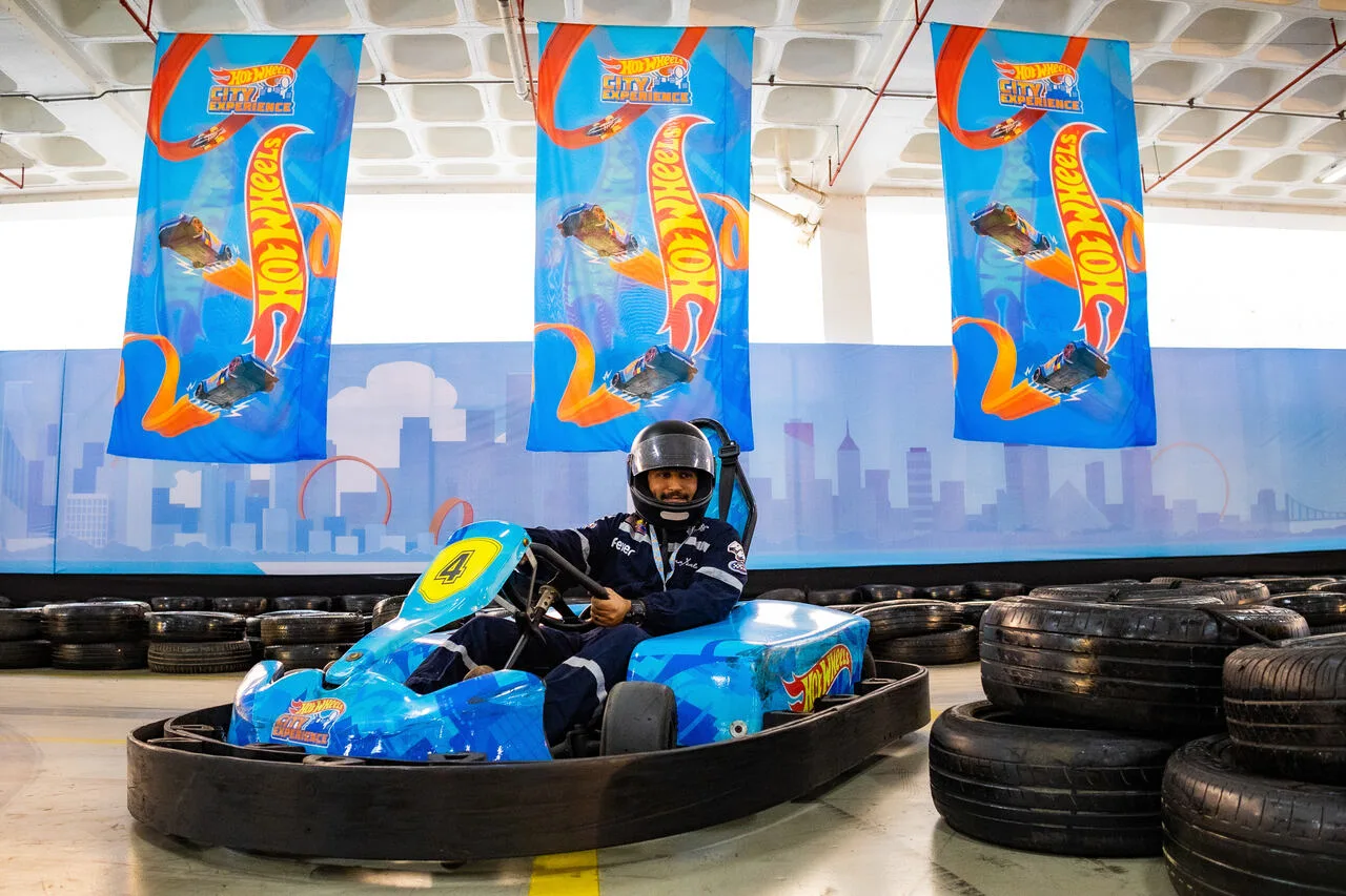 Imagem de um kart da Hot Wheels Experience, evento da marca da Mattel