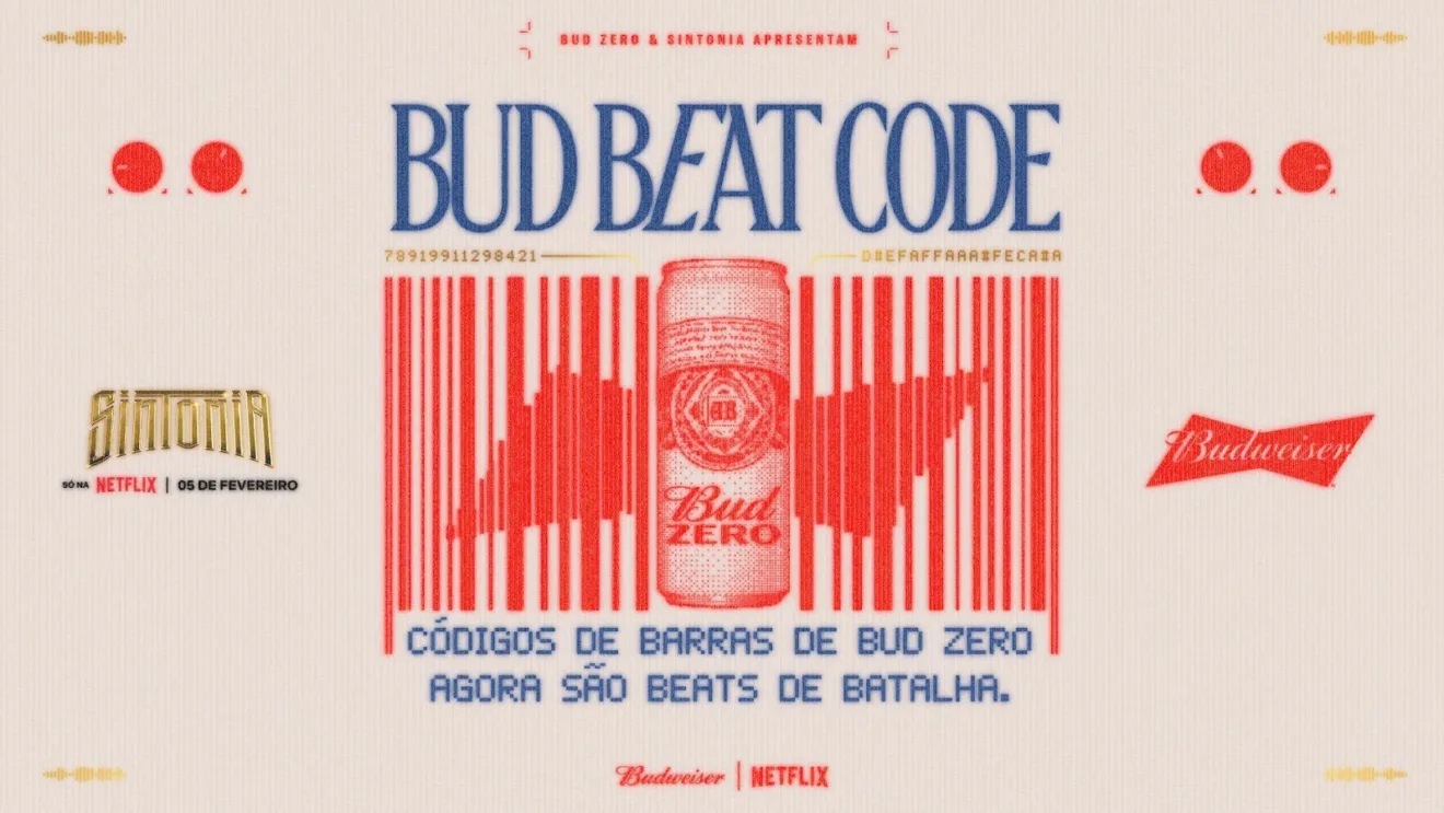 Imagem mostra um dos códigos de barra customizados da Budweiser, para a ação Beat Code