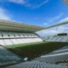 Imagem mostra o estádio Neo Química Arena, do Corinthians, que deve ser quitado pela ação "Doe Arena Corinthians"