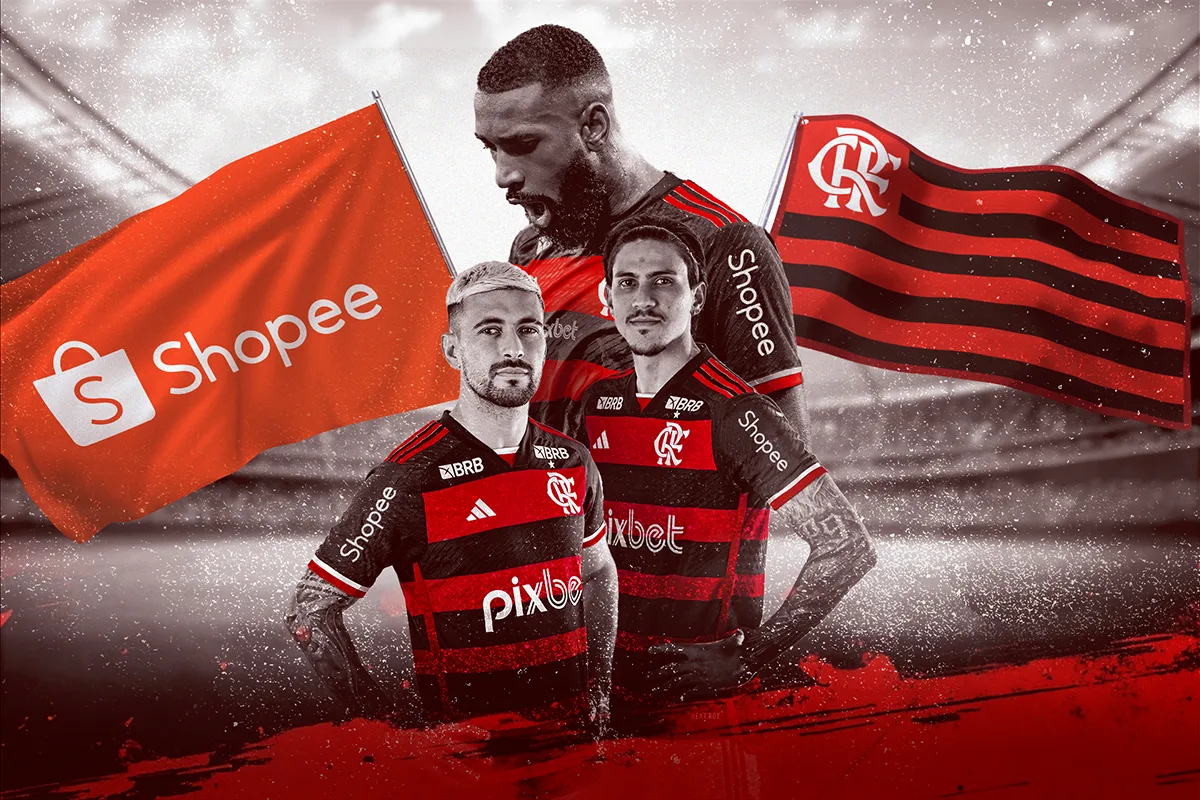 Banner mostra parceria entre a Shopee e o Flamengo