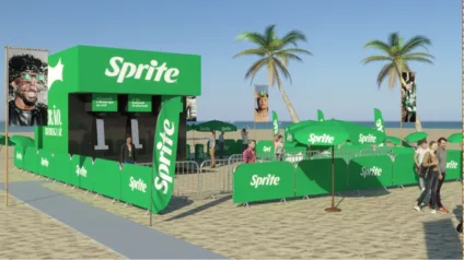 Imagem mostra painel de divulgação da campanha de verão da Sprite para 2025