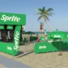 Imagem mostra painel de divulgação da campanha de verão da Sprite para 2025