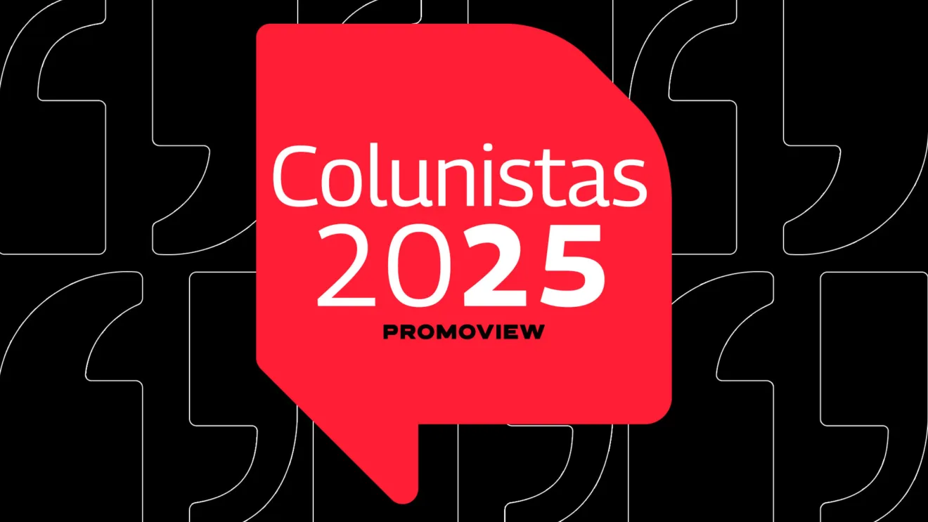 A foto traz a mensagem: Colunistas 2025 Promoview