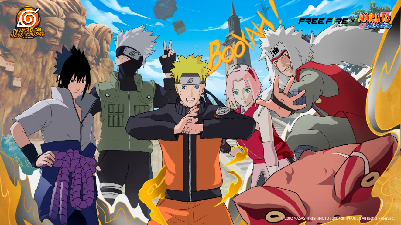 Banner mostra collab entre Naruto e Free Fire