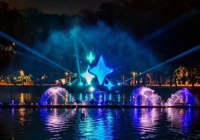 Imagem mostra show de luzes que a Samsung levou ao Parque do Ibirapuera