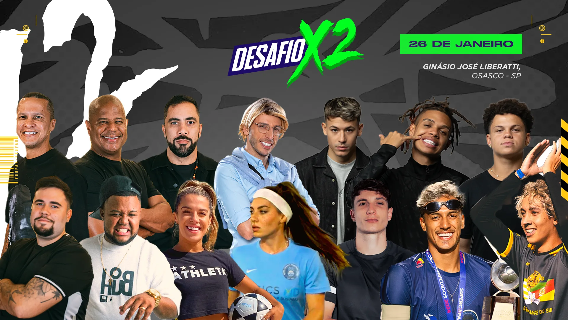 Banner de divulgação do Desafio X2 do PodPah, em matéria do Promoview