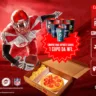 Imagem mostra banner de promoção da Pizza Hut em parceria com a NFL