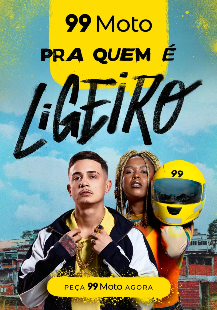 Banner da campanha "99Moto pra quem é ligeiro"