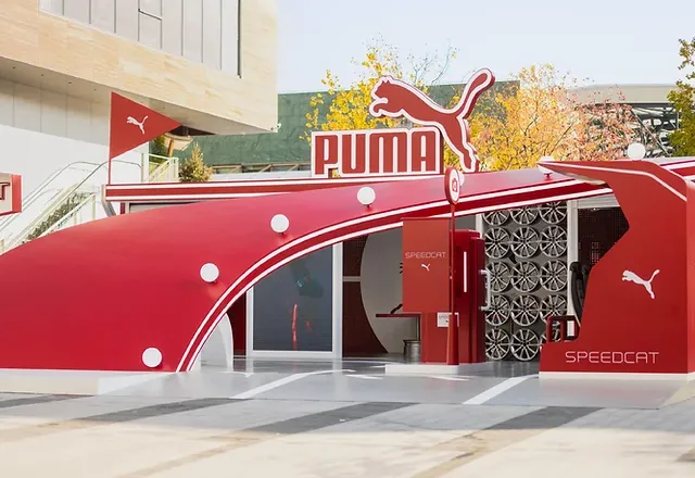 Imagem mostra loja pop up da Puma na China