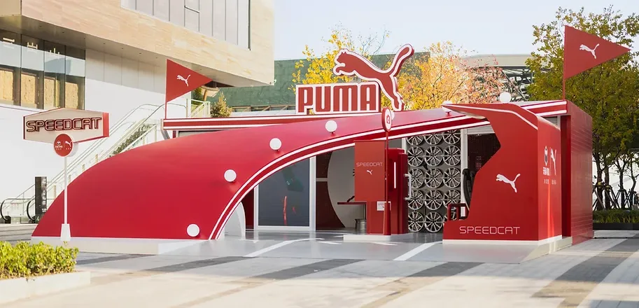 Imagem mostra loja pop up da Puma na China