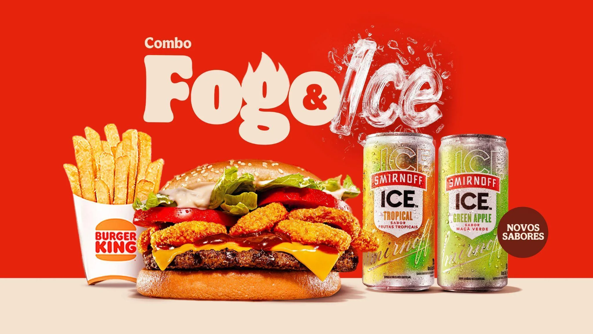 Imagem mostra promoção conjunta de Burger King e Smirnoff ICE