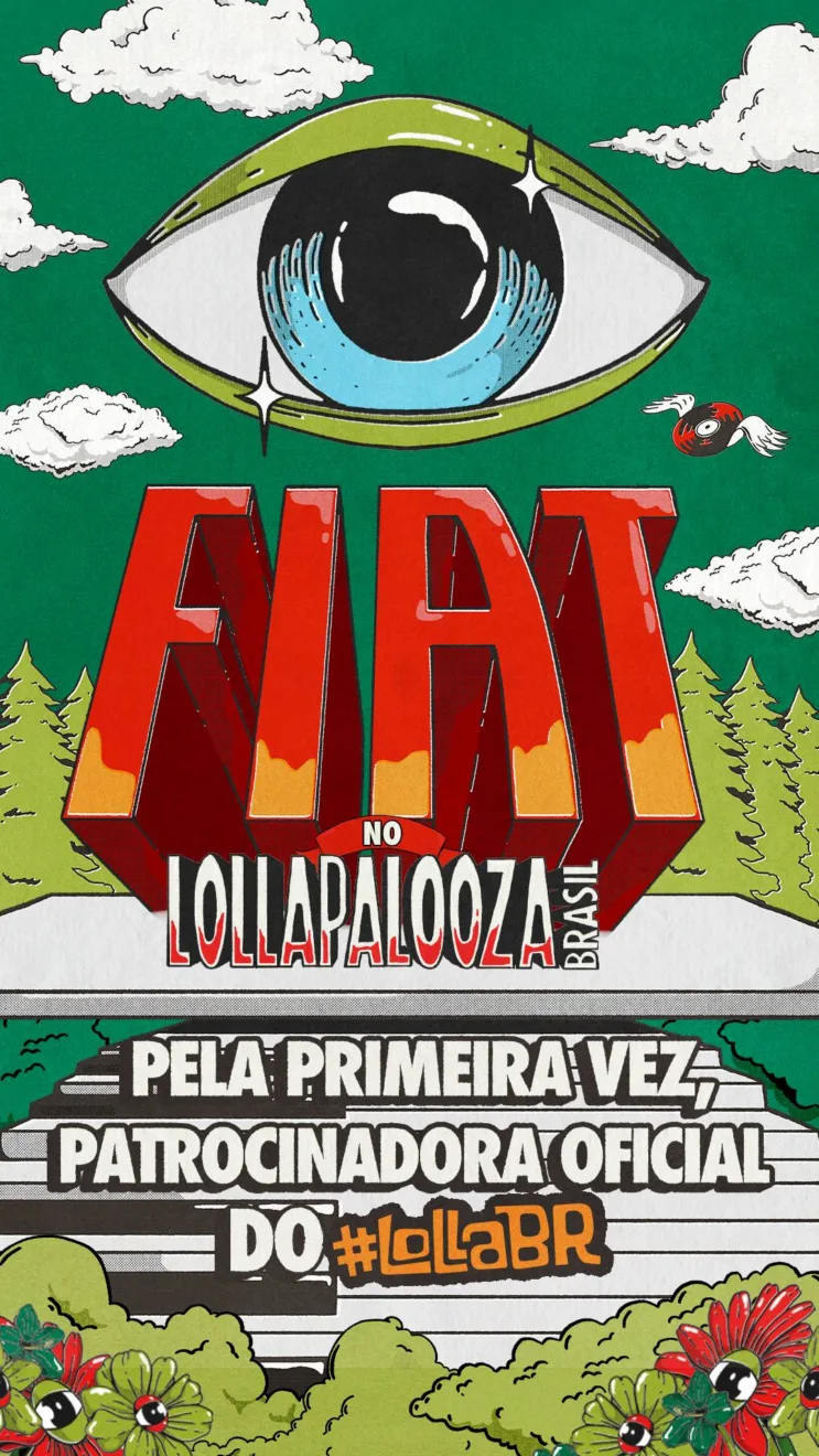 Imagem do banner de divulgação do patrocínio da Fiat ao Lollapalooza 2025