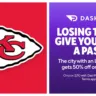 Imagem mostra banner de promoção da DoorDash para perdedores do Super Bowl