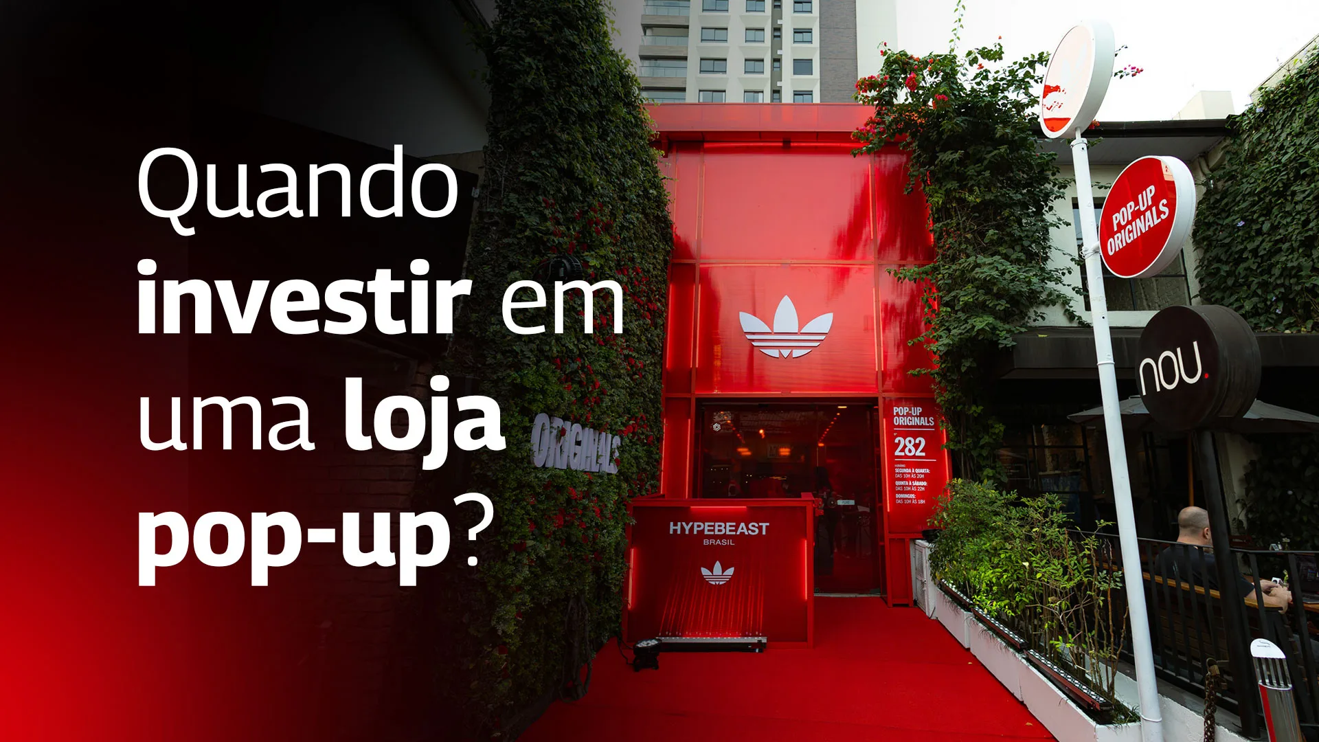 Loja pop-up adidas com o tema "Quando investir em uma loja pop-up". Promoview