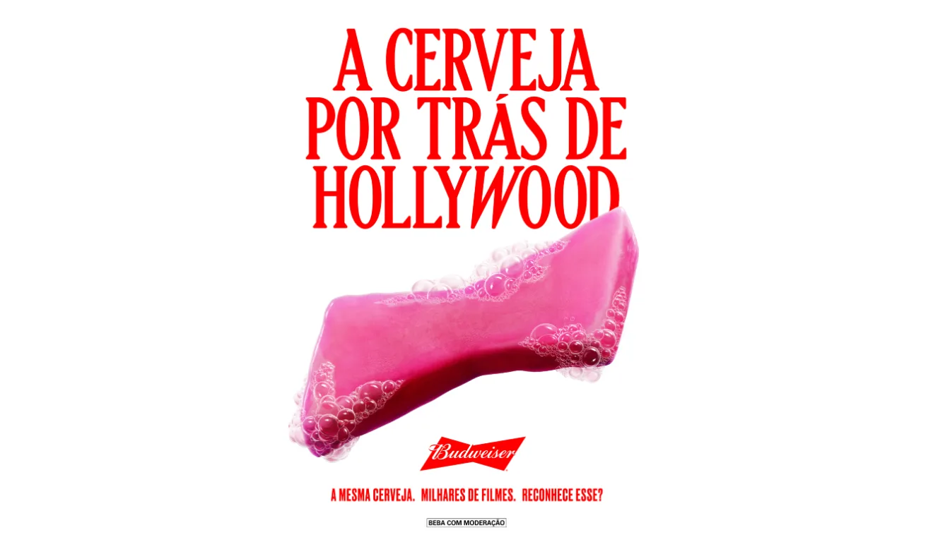 Banner da campanha "The Beer Behind the Movies" da Budweiser, voltada à indústria do cinema