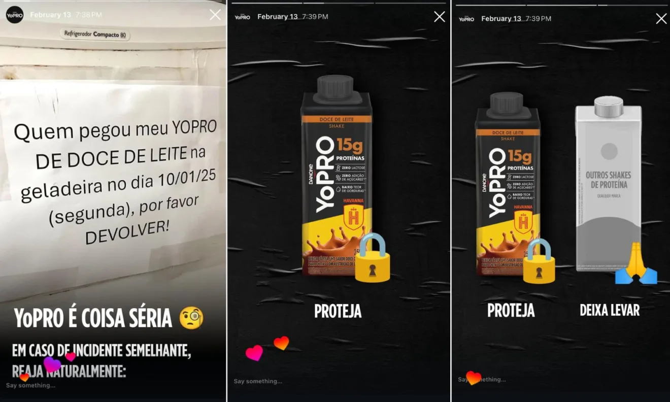 Montagem mostra ação da YoPro após roubo do produto em escritório