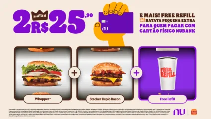 Banner de divulgação da campanha entre Burger King e Nubank