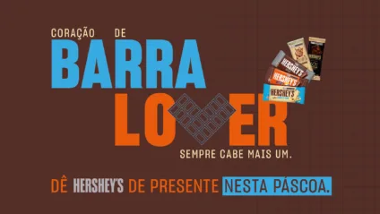 Folder da campanha de páscoa "Hershey's Barra Lover"; ações acontecem por São Paulo