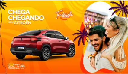 Banner divulga patrocínio da Citroën à turnê Tardezinha