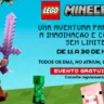 Banner de evento conjunto entre LEGO e Minecraft, em São Paulo