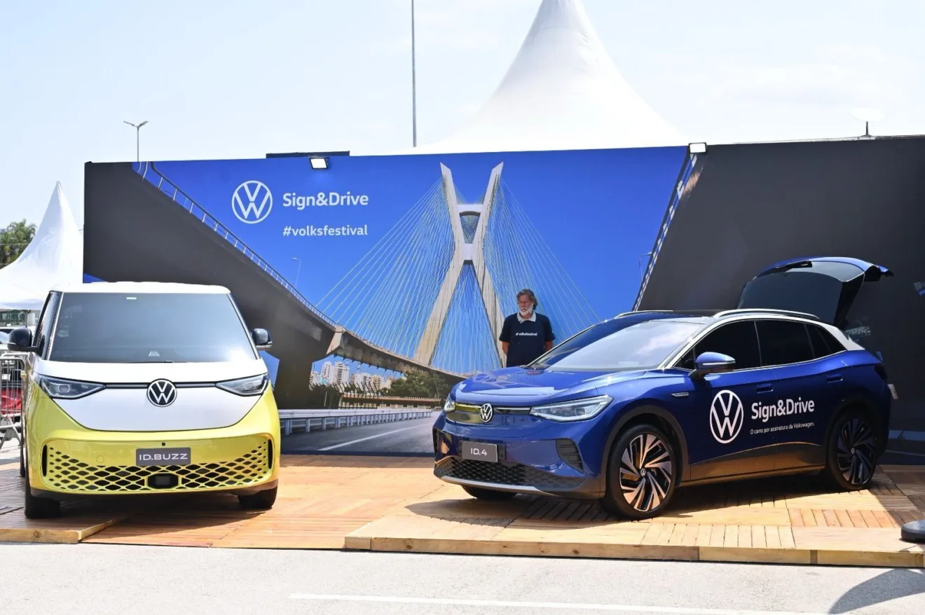 Carros da Volkswagen em exibição no Volks Festval