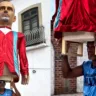 Boneco gigante em homenagem ao carregador Carlos da Burra com cores de Dorflex MAX