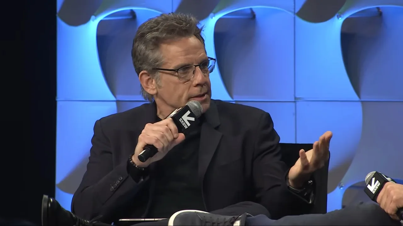 Imagem do ator Ben Stiller, durante painel sobre storytelling no SXSW 2025