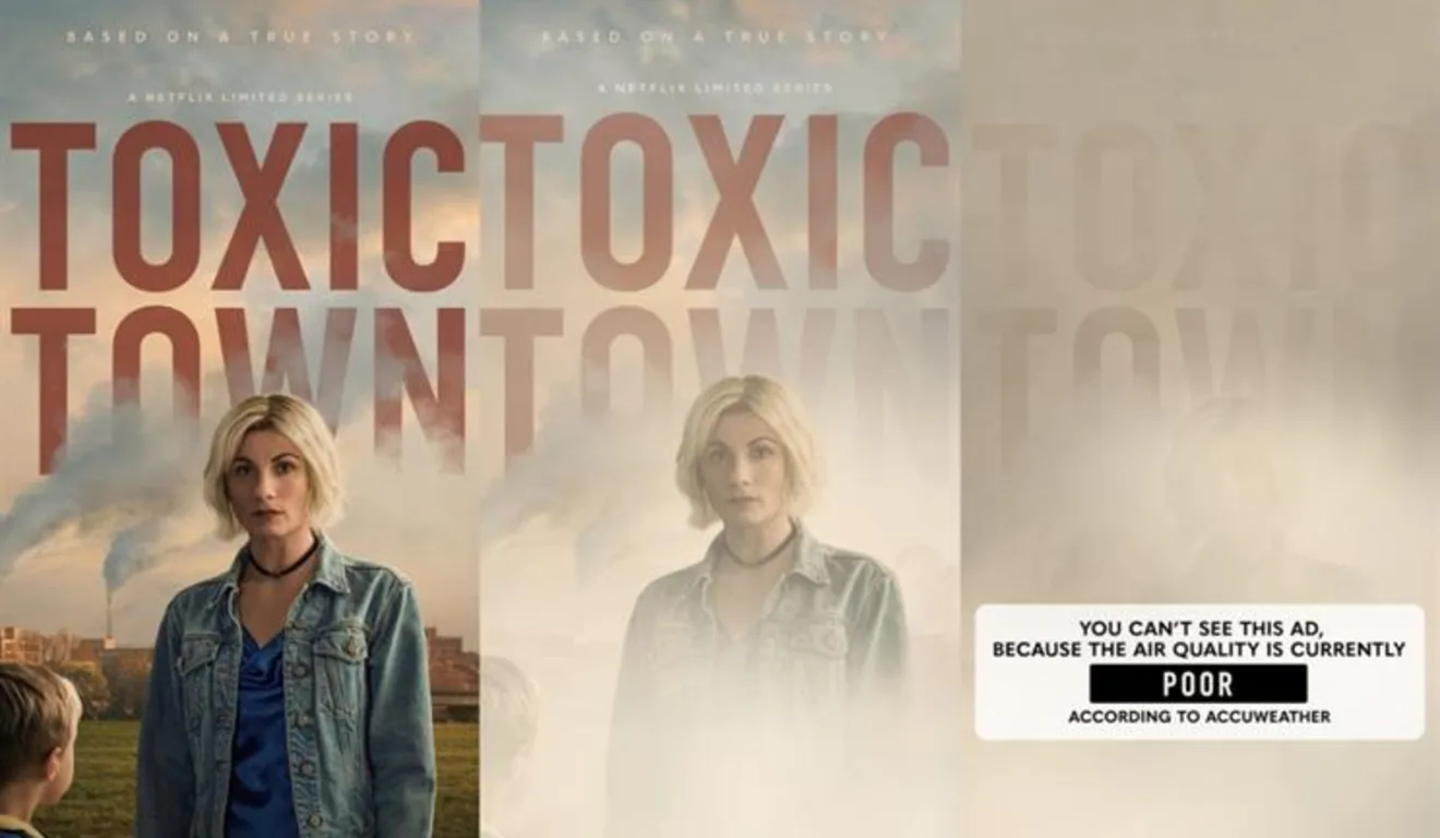 Imagem de pôsteres da série Toxic Town, da Netflix