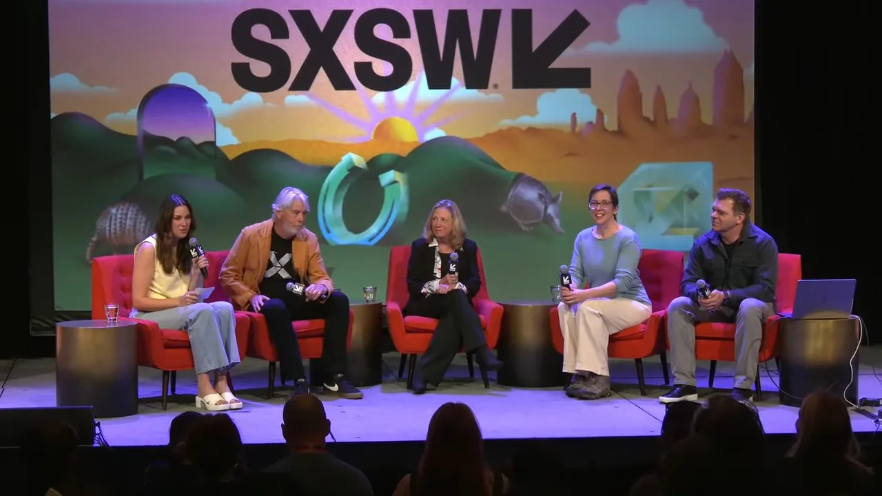 Imagem do painel sobre narrativas imersivas pela realidade virtual, no SXSW 2025