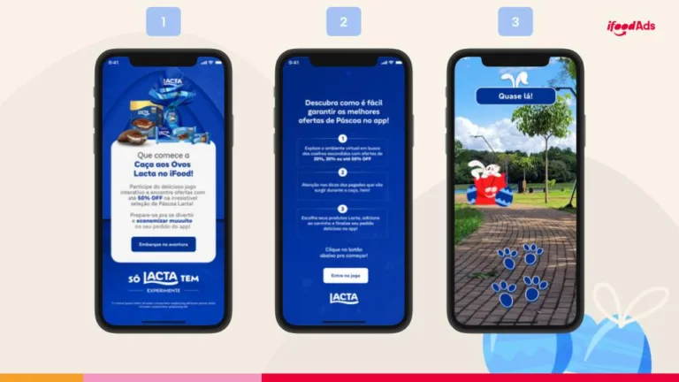 Display do iFood durante ação de páscoa com a Lacta