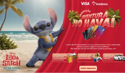 Banner da promoção de Bradesco e Visa, veiculada por meio do filme Lilo & Stitch