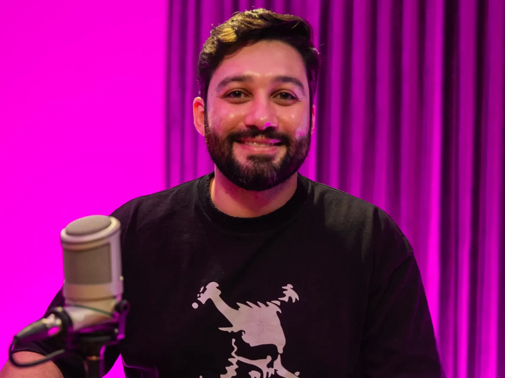Imagem de Bernardo Mendes, da Druid, durante participação do podcast Na Escuta?
