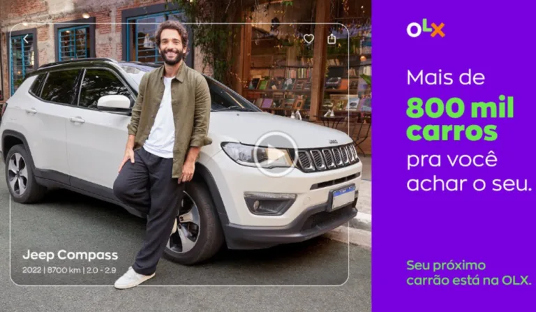Imagem de divulgação de promoção da OLX, que premia carros aos ganhadores