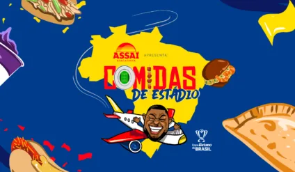 Banner divulga a segunda temporada da série "Comidas de Estádio", da ALOB Sports com Assaí Atacadista