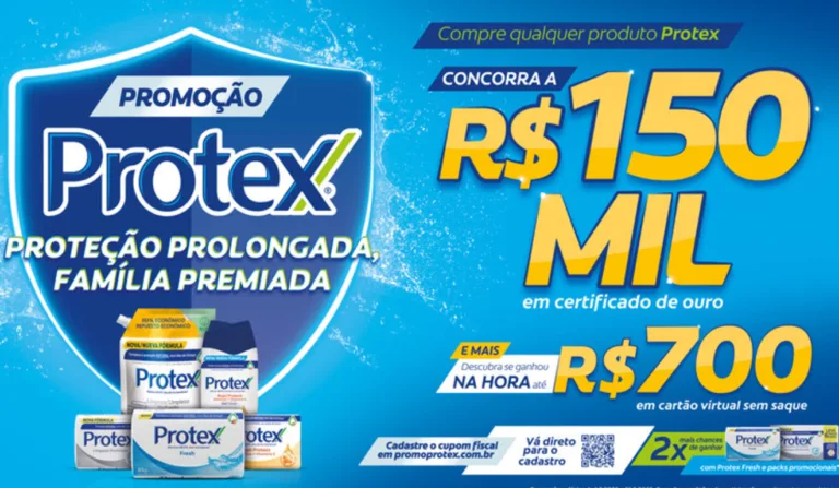 Banner com prêmios de nova promoção da Protex