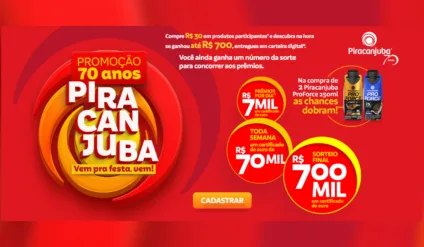 aniversário piracanjuba promoção