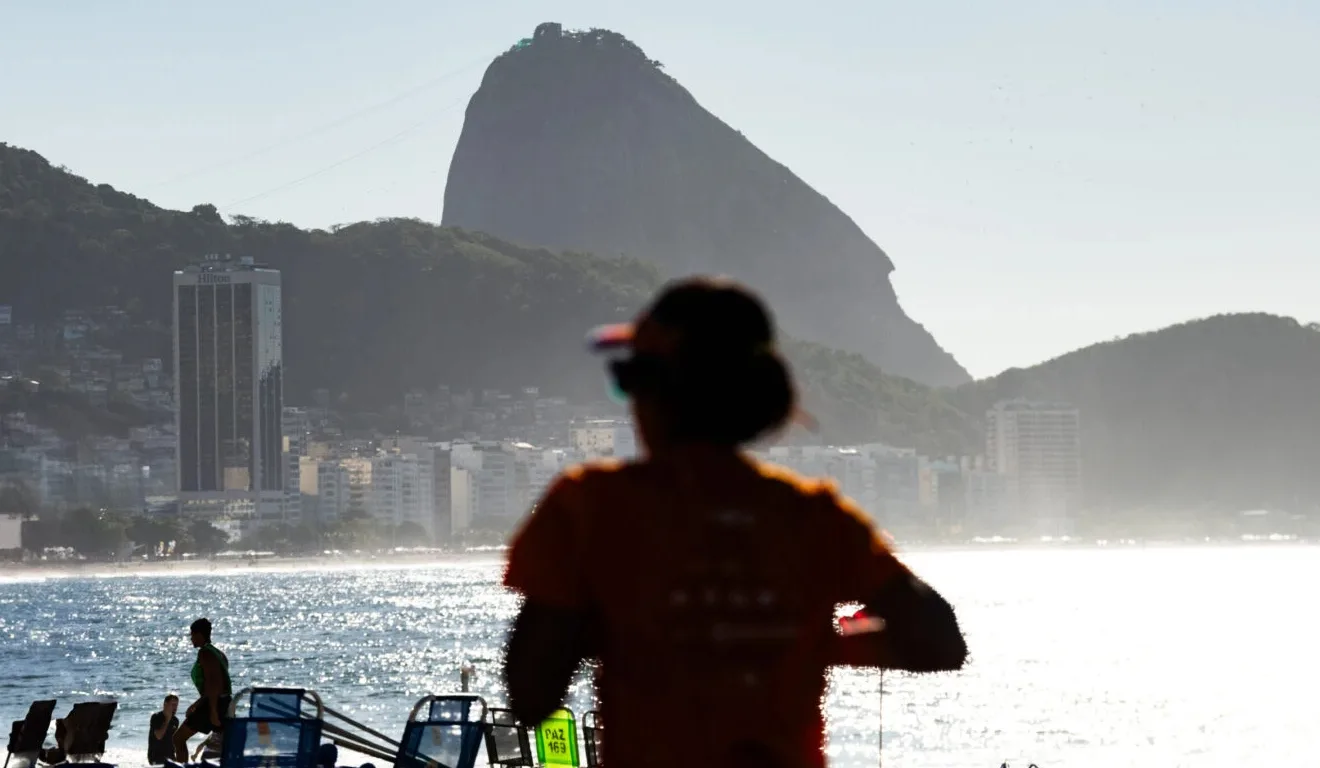 Corredora de uma maratona no Rio de Janeiro