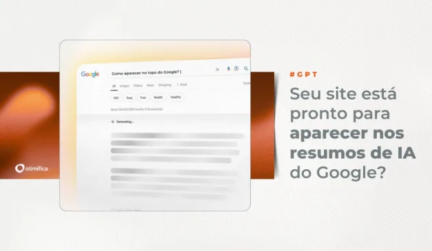 Banner da Otimifica com a pergunta: seu site está pronto para aparecer nas buscas da IA do Google?